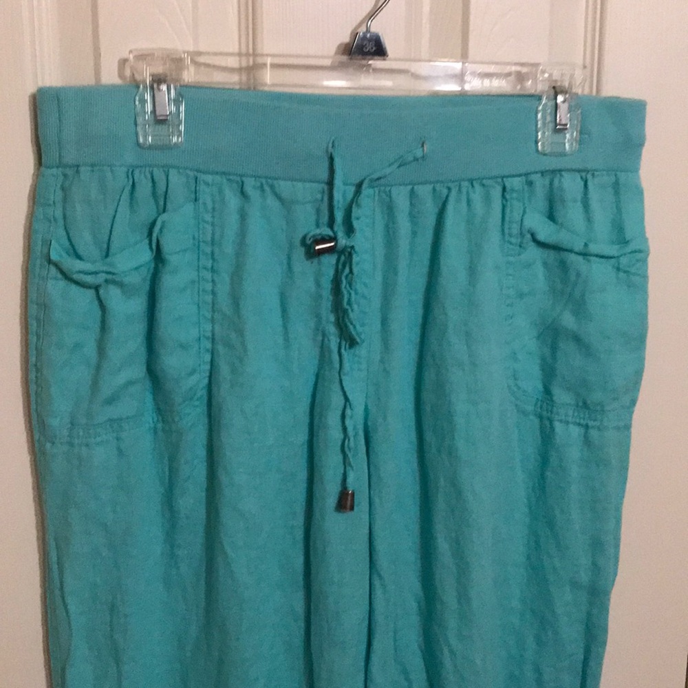 Blue linen pants